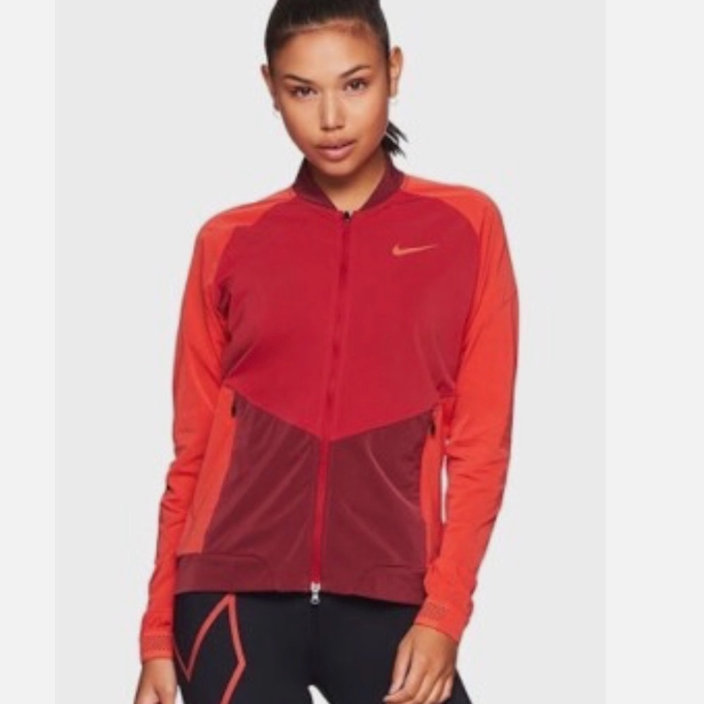 Nike Stadium Running Habanero Red Jacket Women sz S